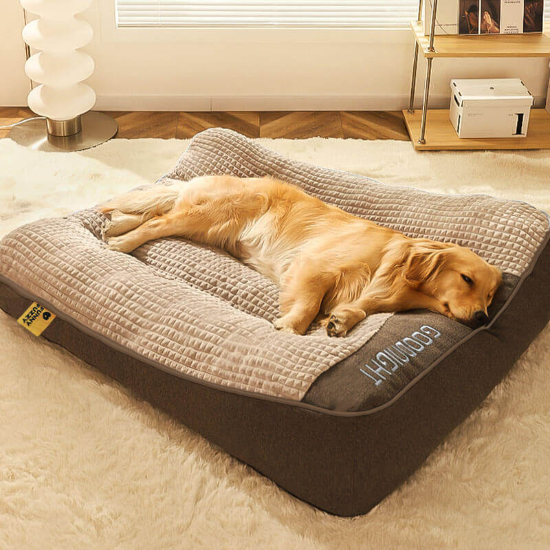 Orthopedic Dog Bed with Headrest Support for Comfort and Relief