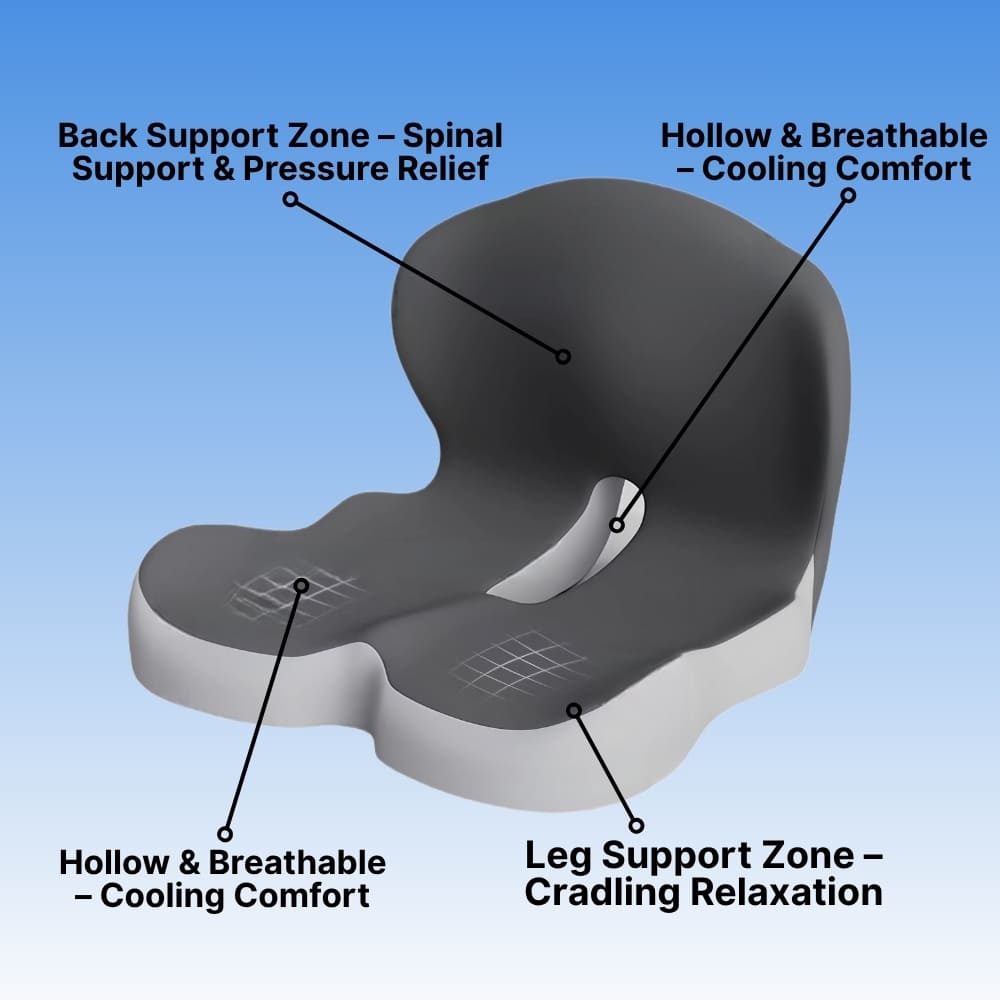 Orthopedic Seat Cushion and Back Support Cushion Set