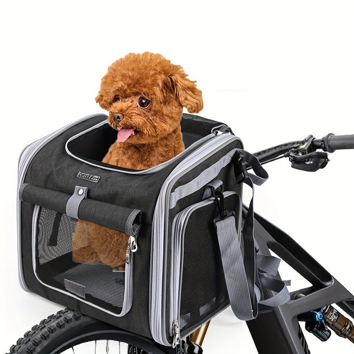 Pet Bike Basket Carrier - Expandable Bicycle Pet Carrier