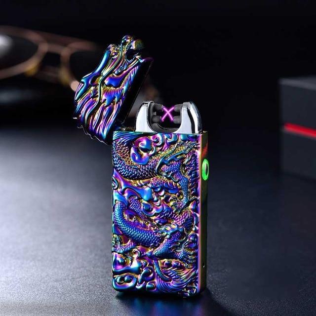 Plasma Rechargeable Electric Lighter with Engraved Design