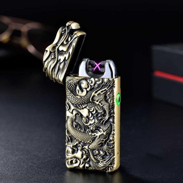 Plasma Rechargeable Electric Lighter with Engraved Design