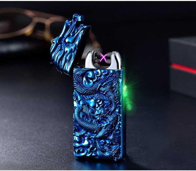 Plasma Rechargeable Electric Lighter with Engraved Design