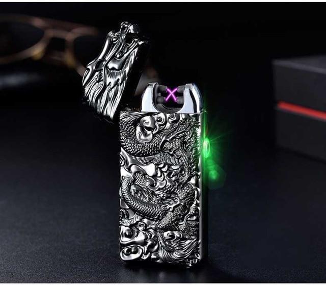 Plasma Rechargeable Electric Lighter with Engraved Design