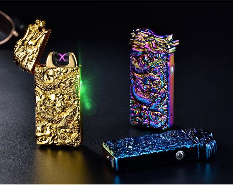 Plasma Rechargeable Electric Lighter with Engraved Design