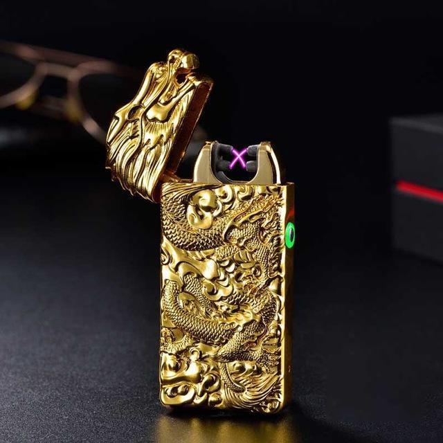 Plasma Rechargeable Electric Lighter with Engraved Design