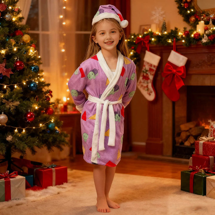Pop Star Costume Robe with Santa Hat for Kids and Adults