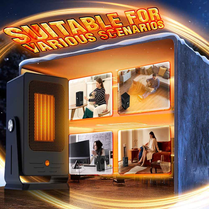 Portable Adjustable Space Heater with Thermostat Control