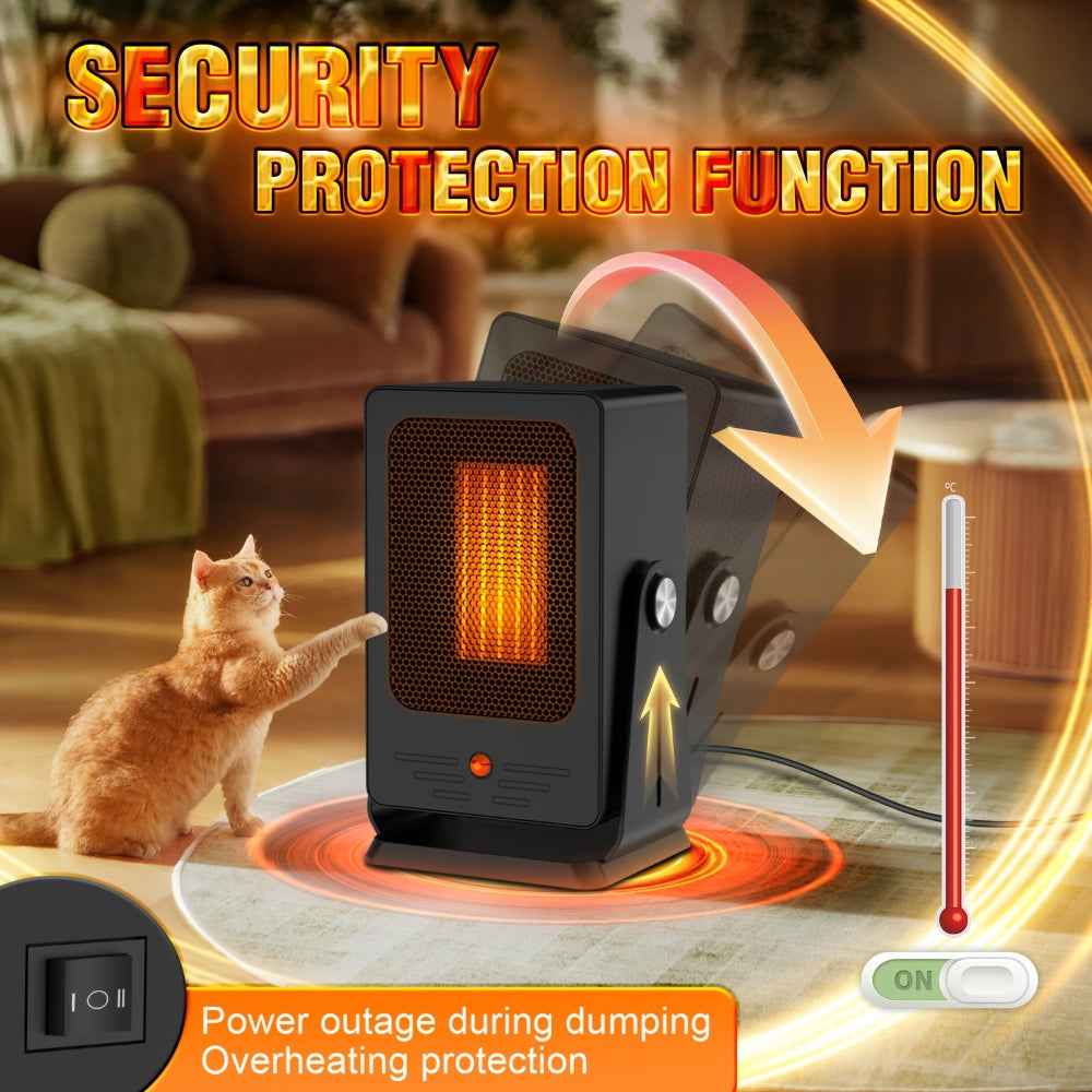 Portable Adjustable Space Heater with Thermostat Control