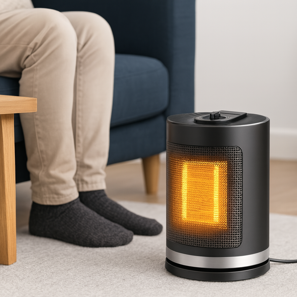 Portable Adjustable Space Heater with Thermostat Control