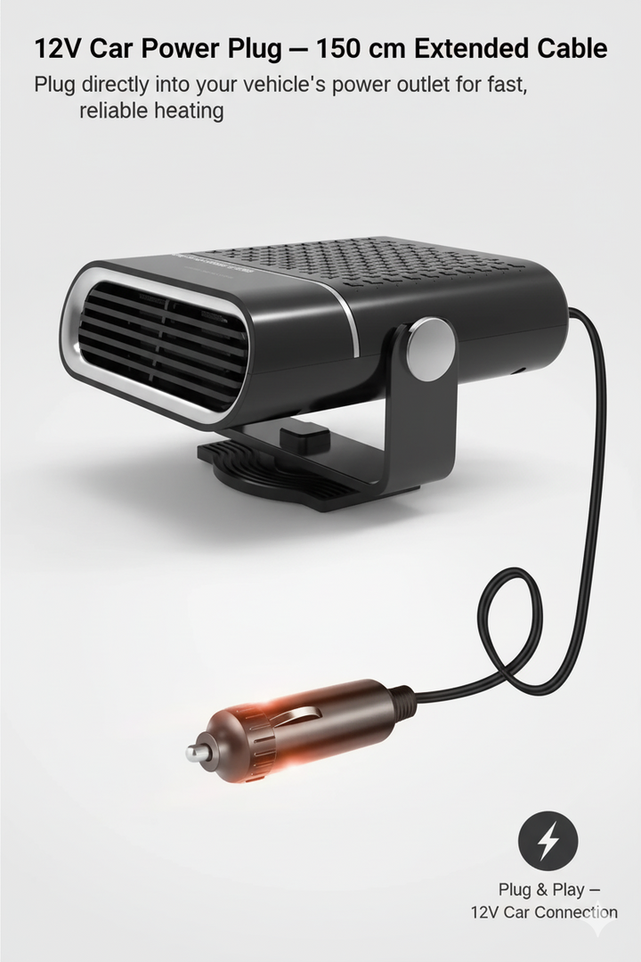 Portable Car Heater 4-in-1 Fan for Heating, Cooling, and Defrosting 12V