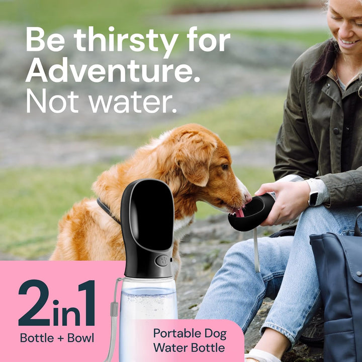 Portable Dog Water Bottle 19 oz for Outdoor Travel and Hiking