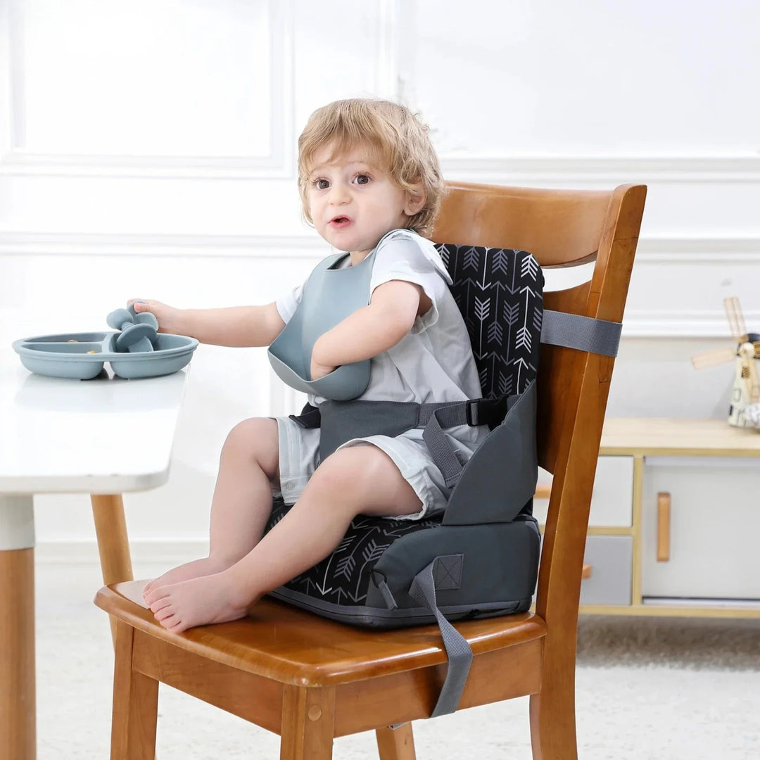 Portable Foldable Baby Dining Chair with High Cushion Seat