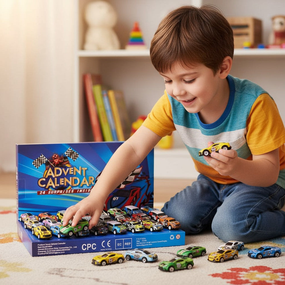 Racing Car Advent Calendar Countdown Toy for Kids 24 Days