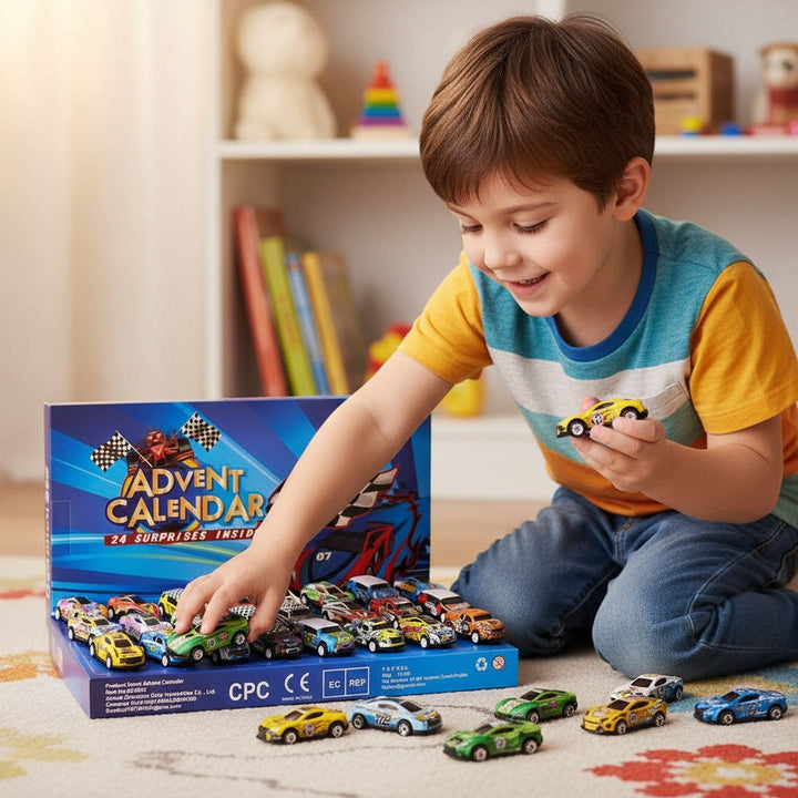 Racing Car Advent Calendar Countdown Toy for Kids 24 Days