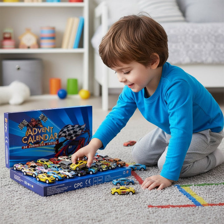 Racing Car Advent Calendar Countdown Toy for Kids 24 Days