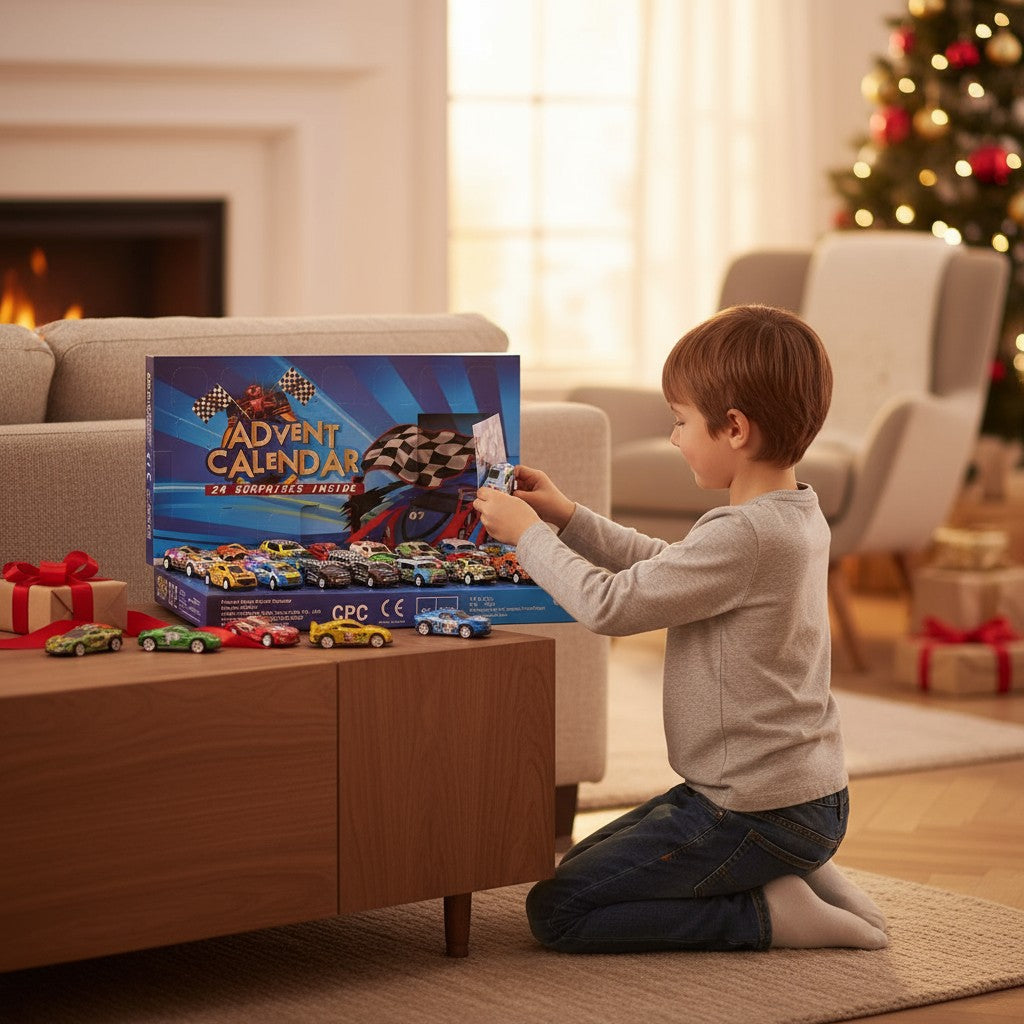 Racing Car Advent Calendar Countdown Toy for Kids 24 Days