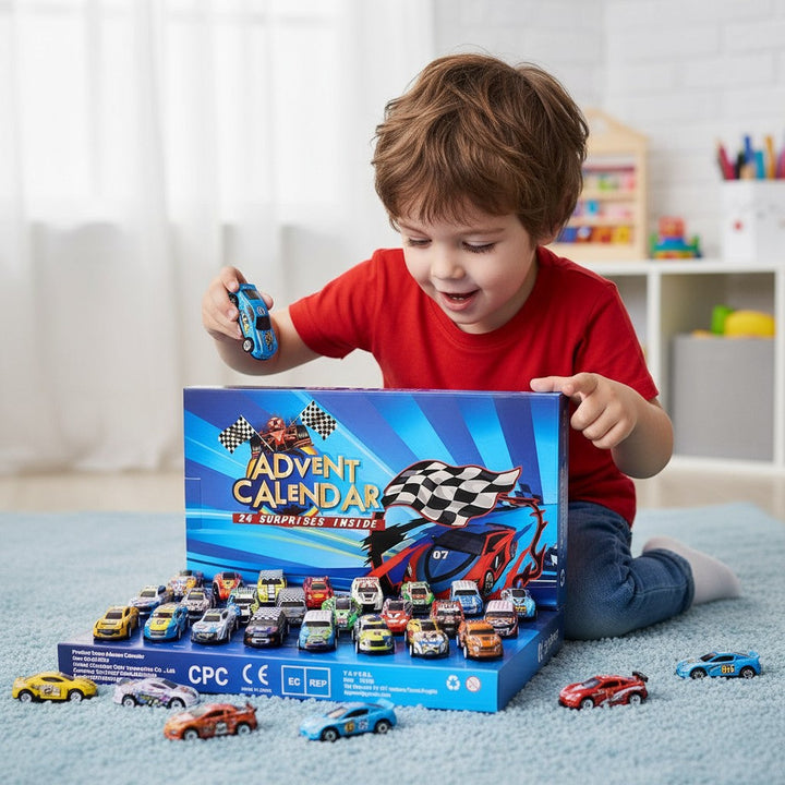 Racing Car Advent Calendar Countdown Toy for Kids 24 Days