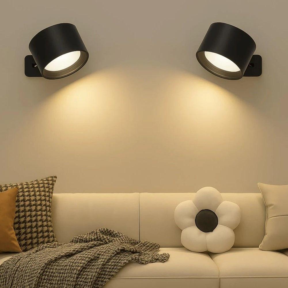 Rechargeable 360 Degree Rotating LED Wall Light Fixture
