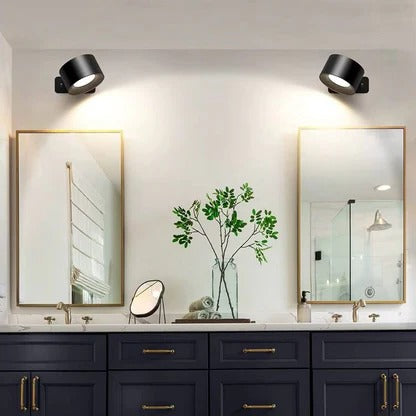 Rechargeable 360 Degree Rotating LED Wall Light Fixture