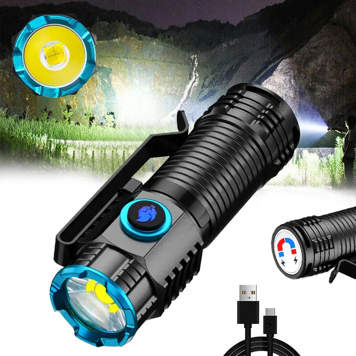 Rechargeable Compact LED Flashlight Torch for Outdoor Use