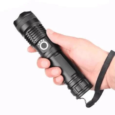 Rechargeable LED Flashlight with Zoom Function, Aluminum Body