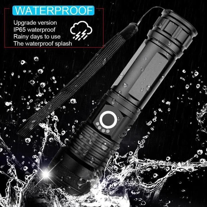 Rechargeable LED Flashlight with Zoom Function, Aluminum Body