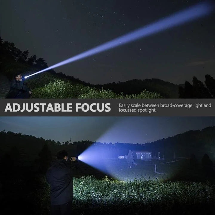 Rechargeable LED Flashlight with Zoom Function, Aluminum Body