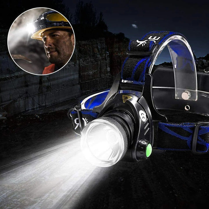 Rechargeable LED Headlamp 990000 Lumens for Outdoor Activities