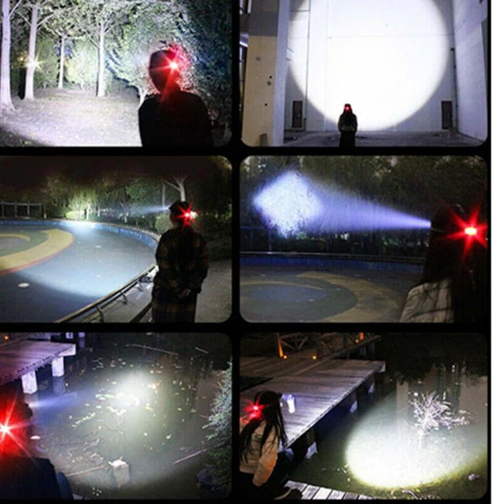 Rechargeable LED Headlamp 990000 Lumens for Outdoor Activities