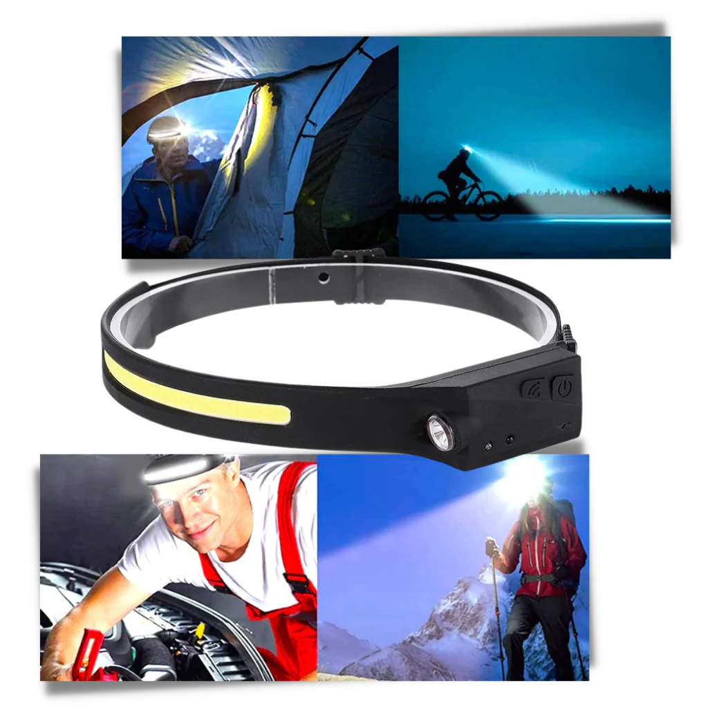 Rechargeable LED Headlamp for Outdoor Activities and Hands-Free Use