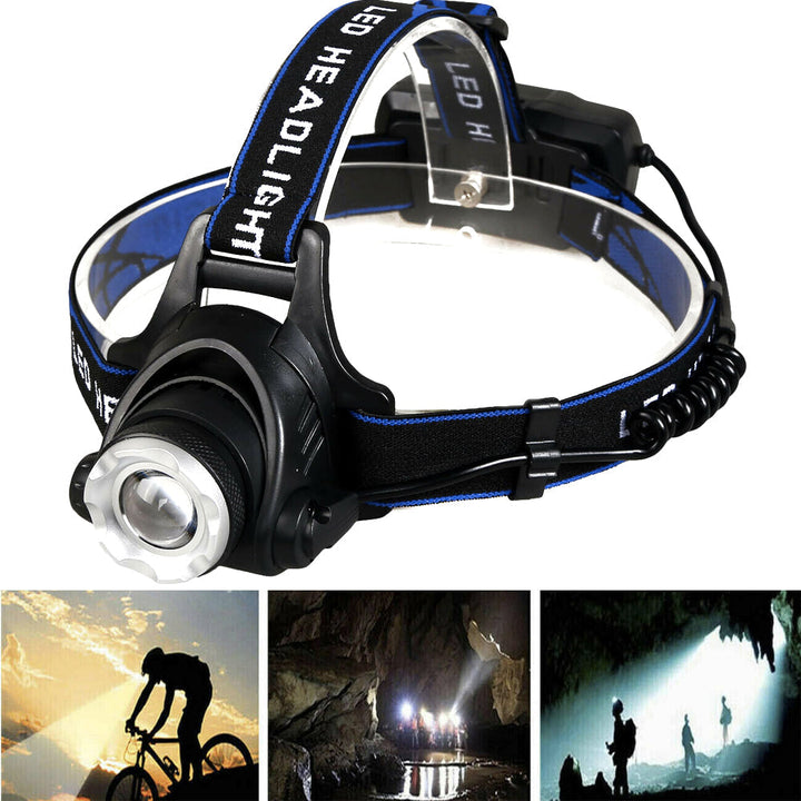 Rechargeable LED Headlamp with 2 Batteries for Outdoor Use