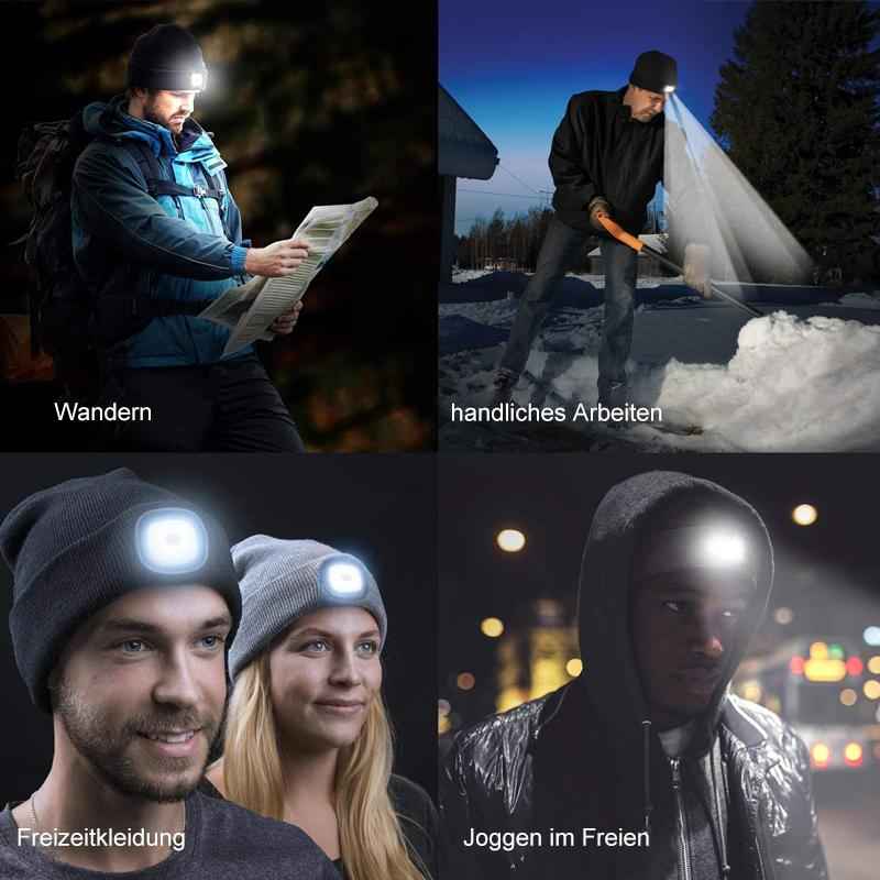 Rechargeable LED Lighted Beanie Hat for Outdoor Activities