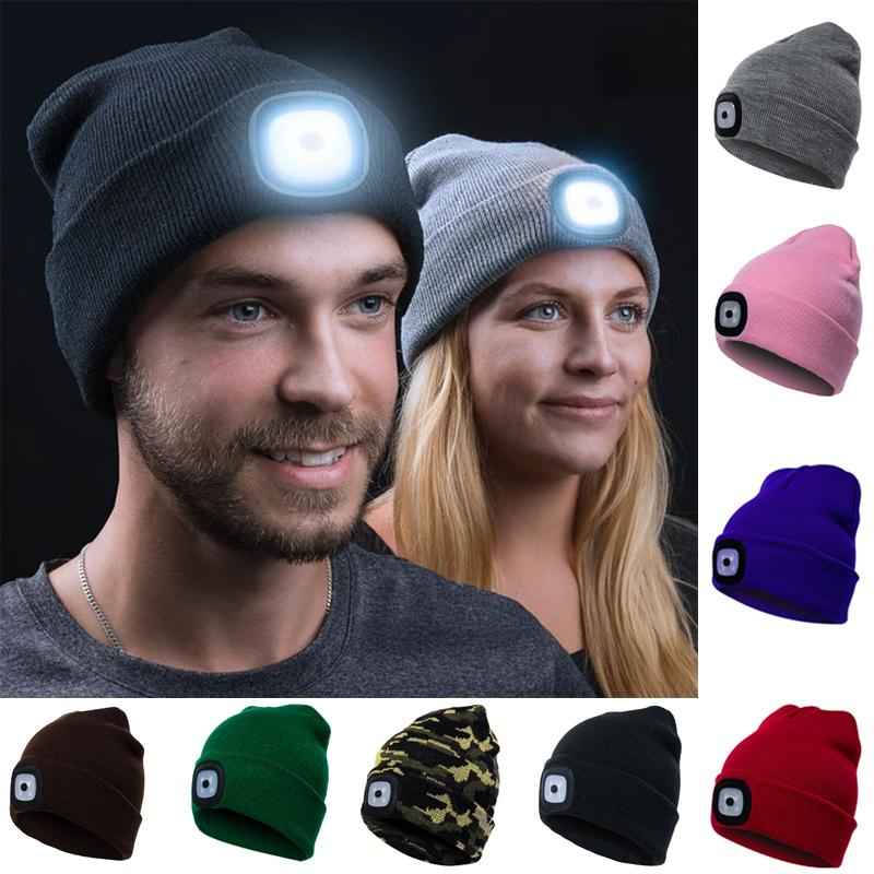 Rechargeable LED Lighted Beanie Hat for Outdoor Activities