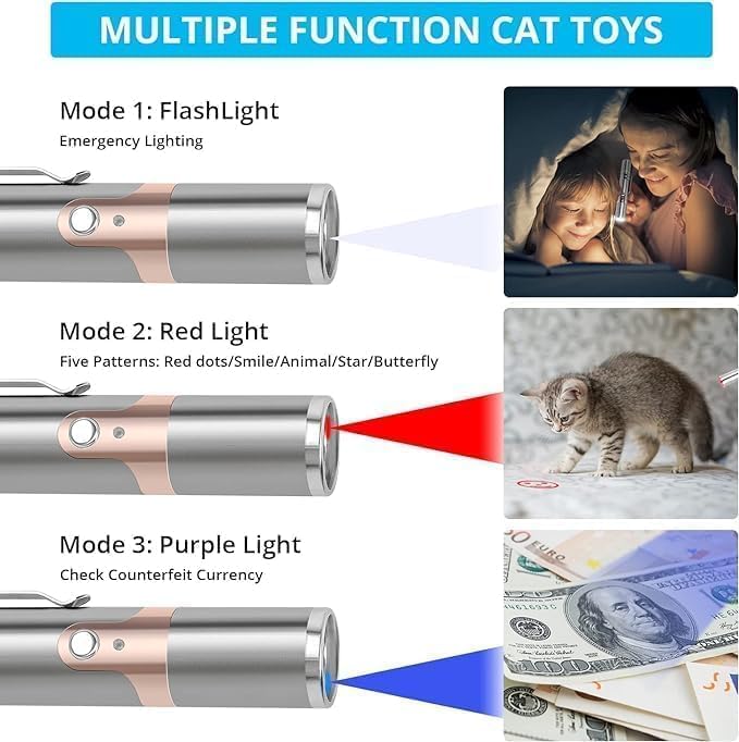 Rechargeable Laser Light Cat Toy for Interactive Play