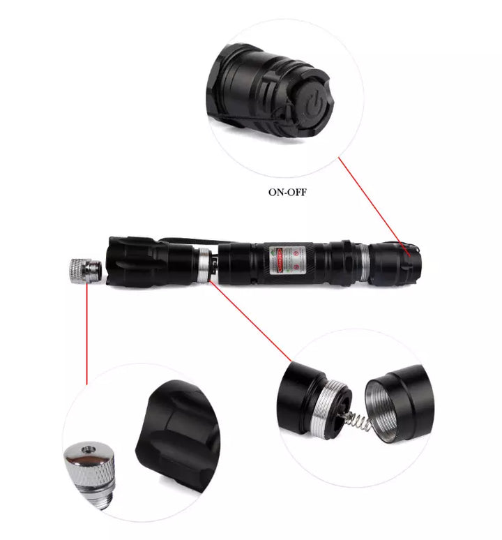 Rechargeable Long Range Laser Pointer Flashlight