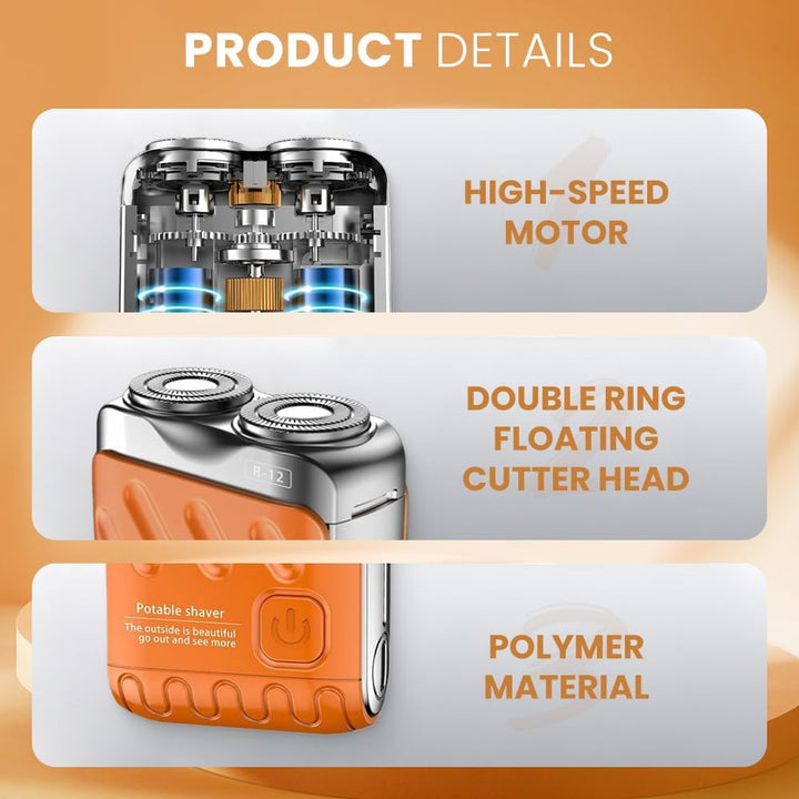 Rechargeable Mini Electric Shaver Double Head Rotary Razor