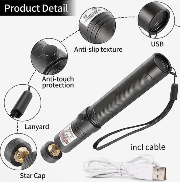 Rechargeable USB Laser Pointer Metal Pen for Presentations