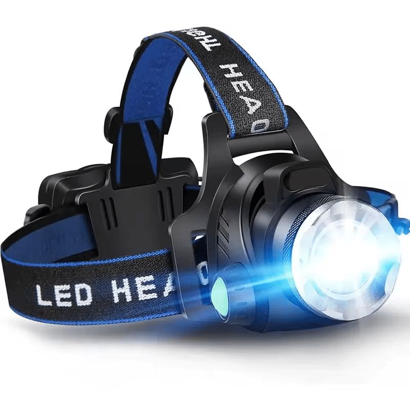 Rechargeable Waterproof LED Headlamp with Zoom Function