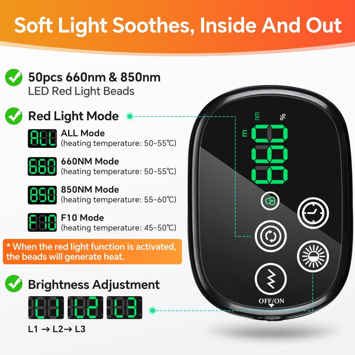 Red Light Therapy Shoulder Massager Device 660nm 850nm