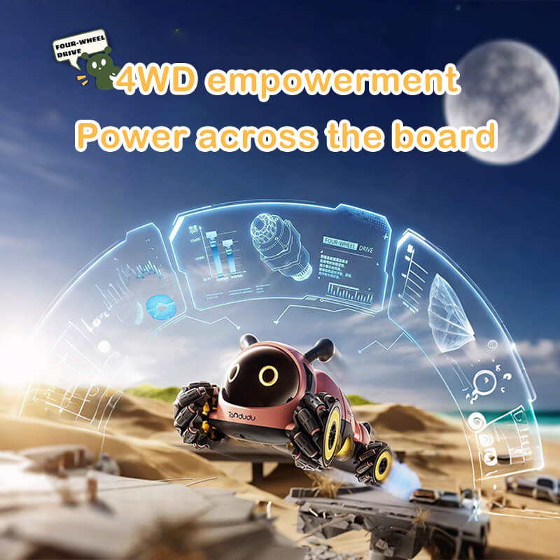 Remote Control 4WD Stunt Car with 360 Degree Rotation, Music, and Lights