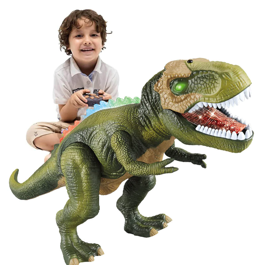 Remote Control Dinosaur Toy with Roaring Sounds and LED Lights