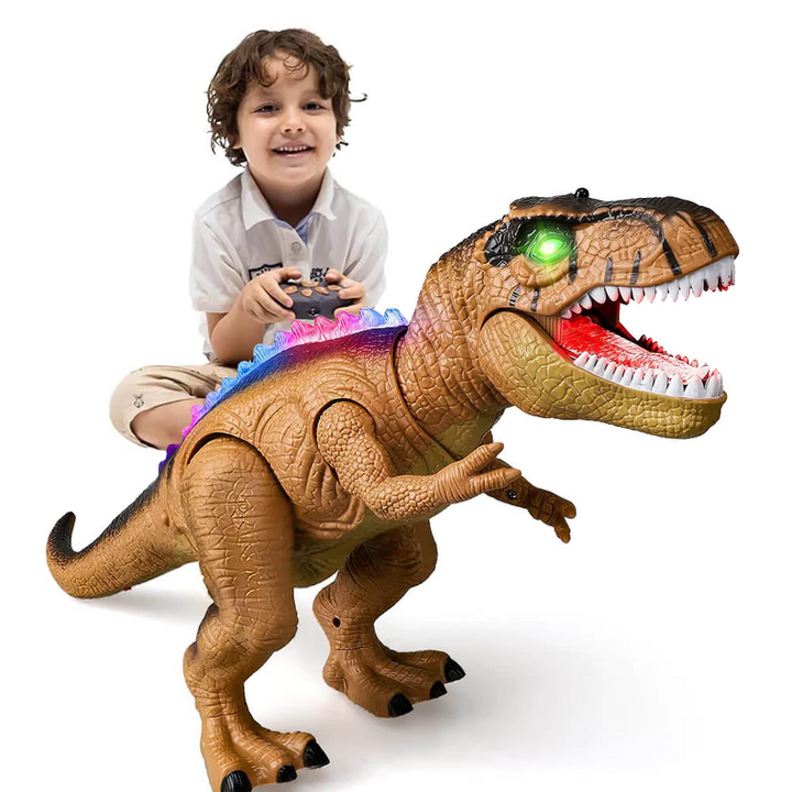 Remote Control Dinosaur Toy with Roaring Sounds and LED Lights