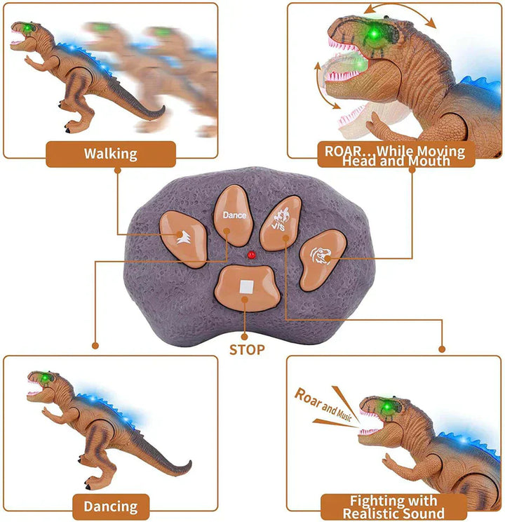 Remote Control T-Rex Dinosaur Toy with LED Lights