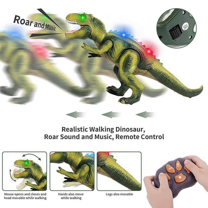 Remote Control T-Rex Dinosaur Toy with LED Lights
