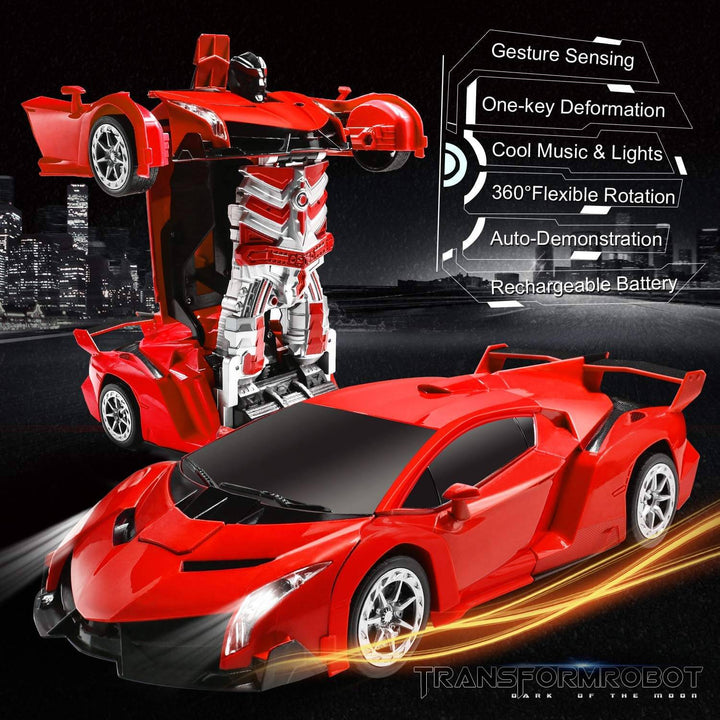 Remote Control Transforming Robot Car Toy Vehicle for Kids