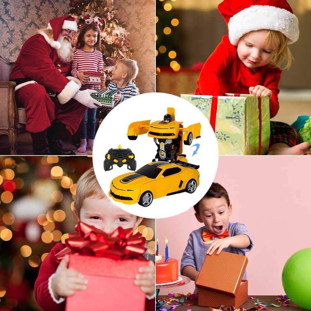 Remote Control Transforming Robot Car Toy Vehicle for Kids