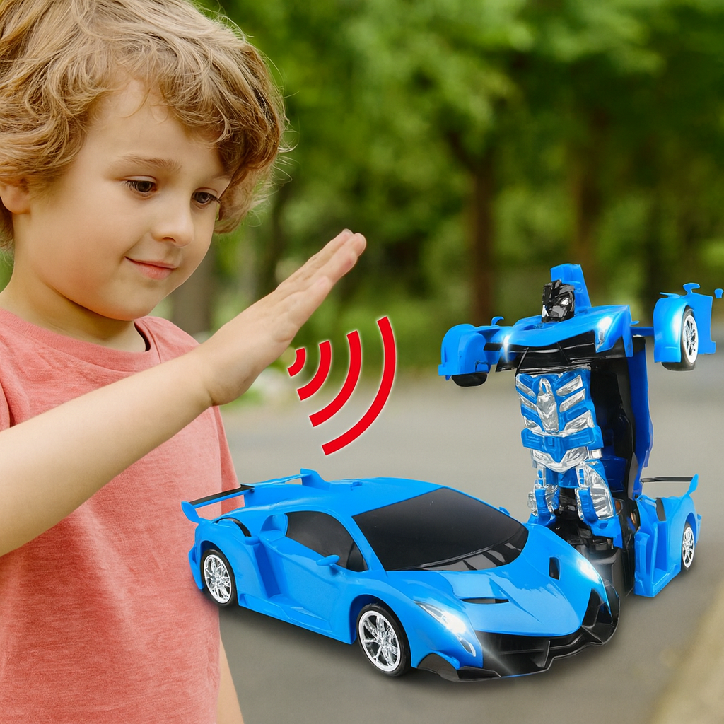 Remote Control Transforming Robot Car Toy Vehicle for Kids