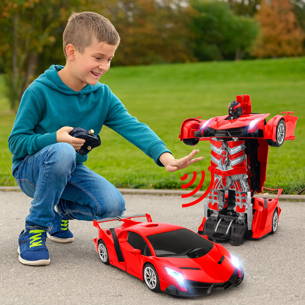 Remote Control Transforming Robot Car Toy Vehicle for Kids