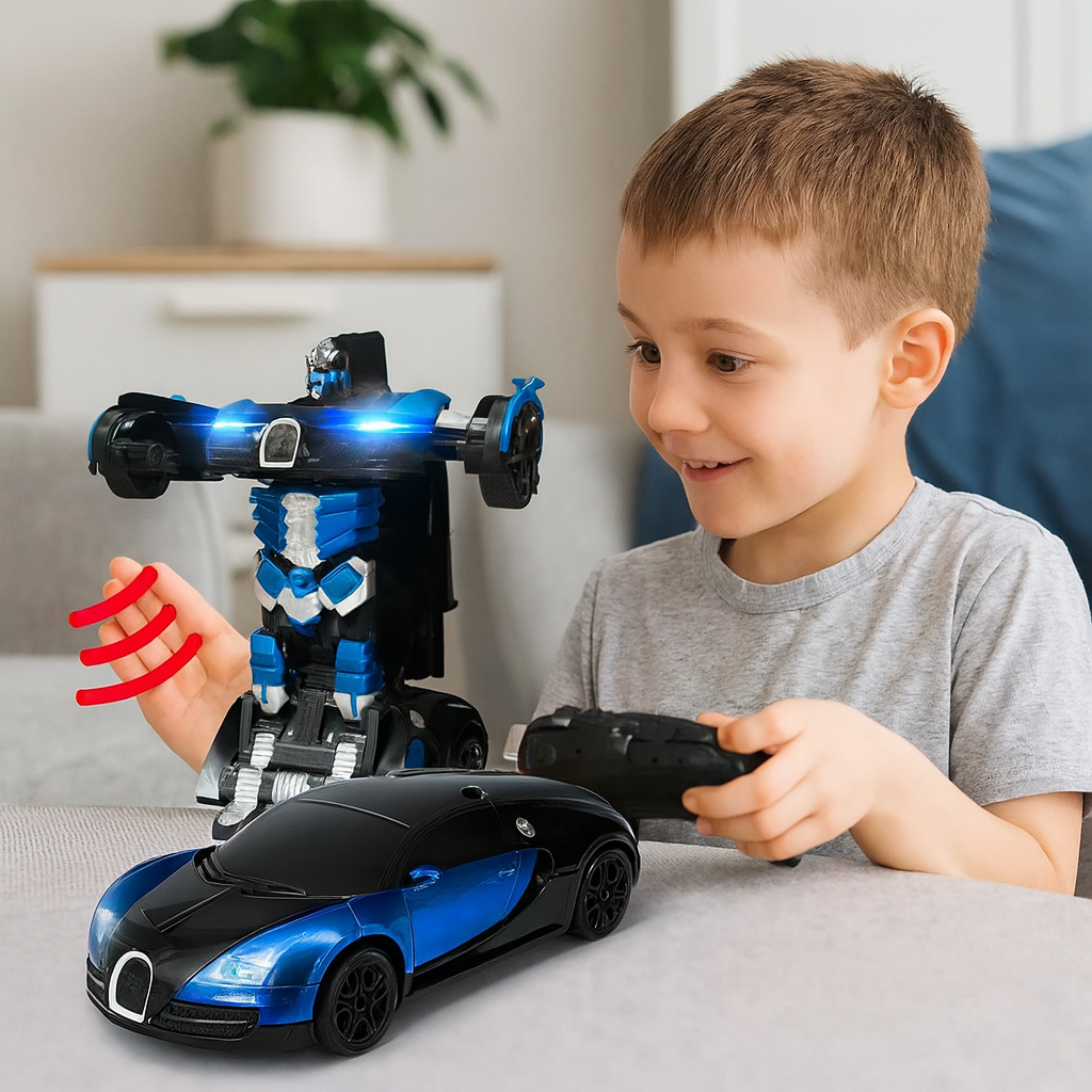 Remote Control Transforming Robot Car Toy Vehicle for Kids