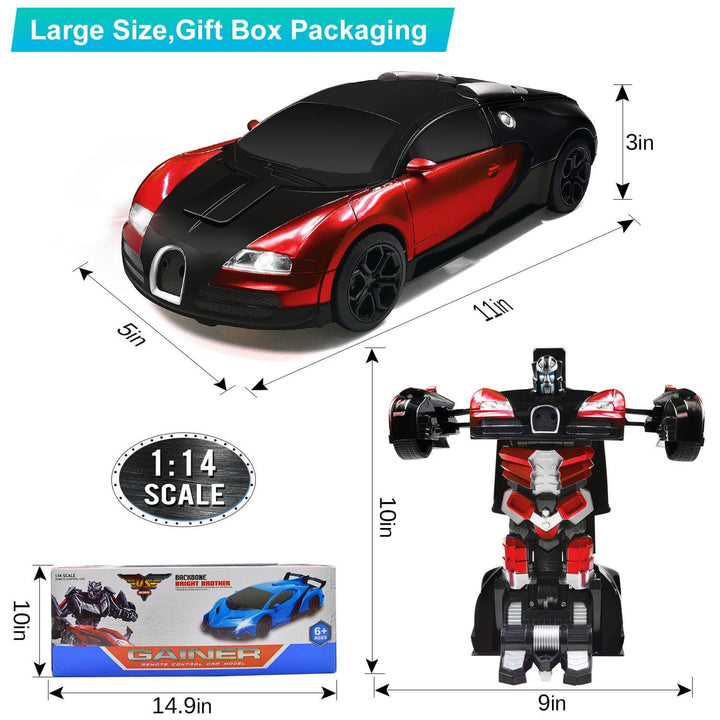 Remote Control Transforming Robot Car Toy Vehicle for Kids